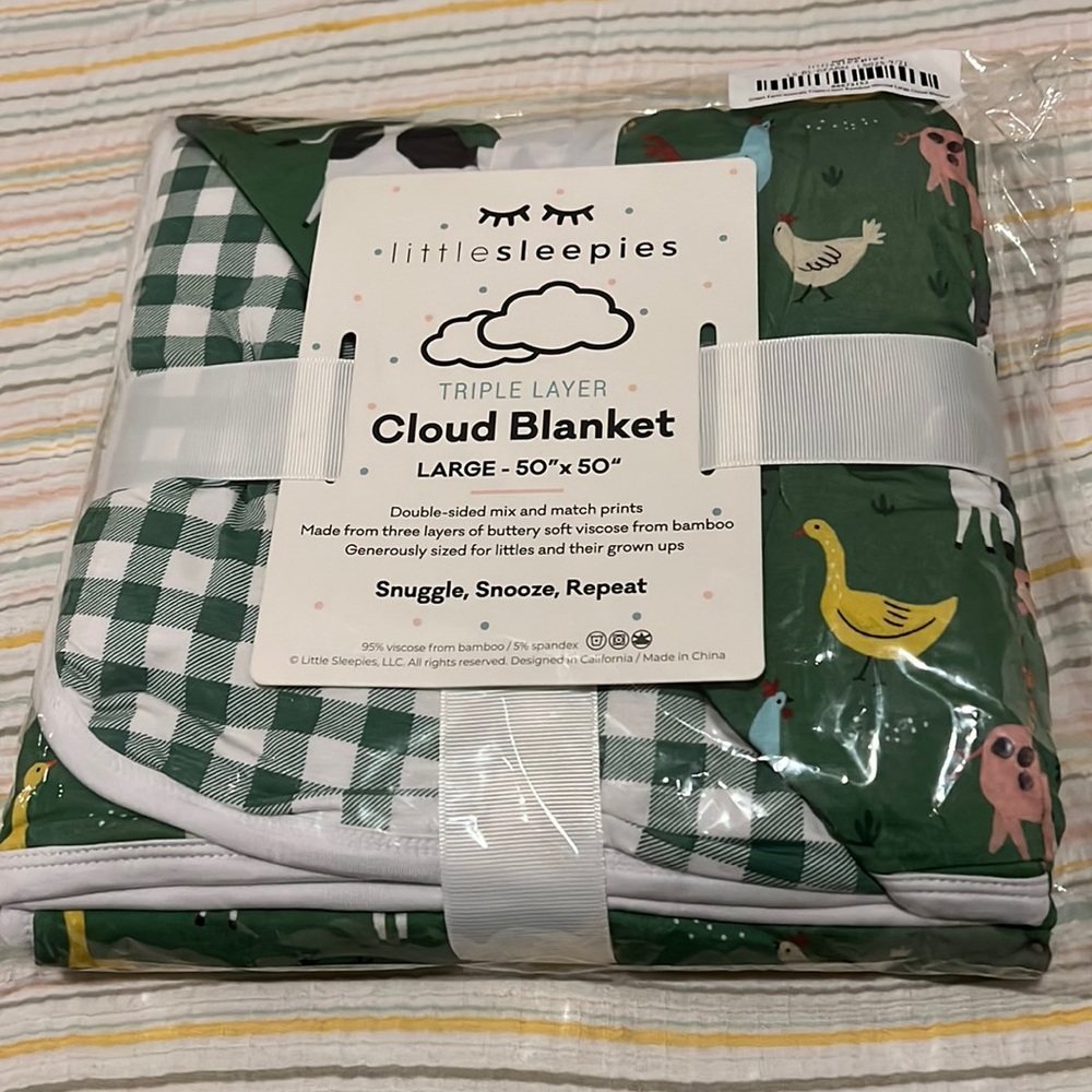 Little Sleepies - Farm animals cloud blanket
